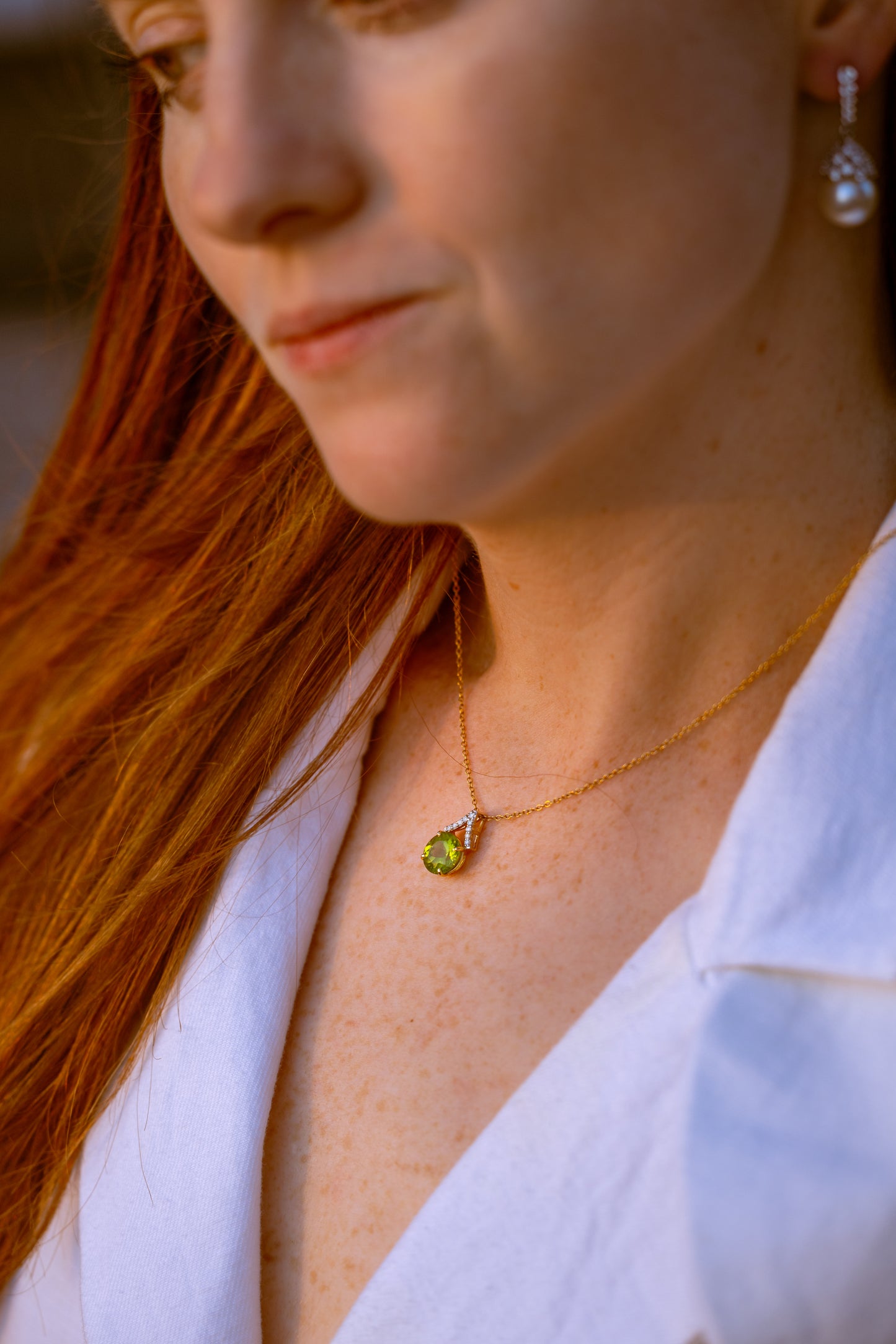 Customizable Birthstone Pendant with Diamond Accent